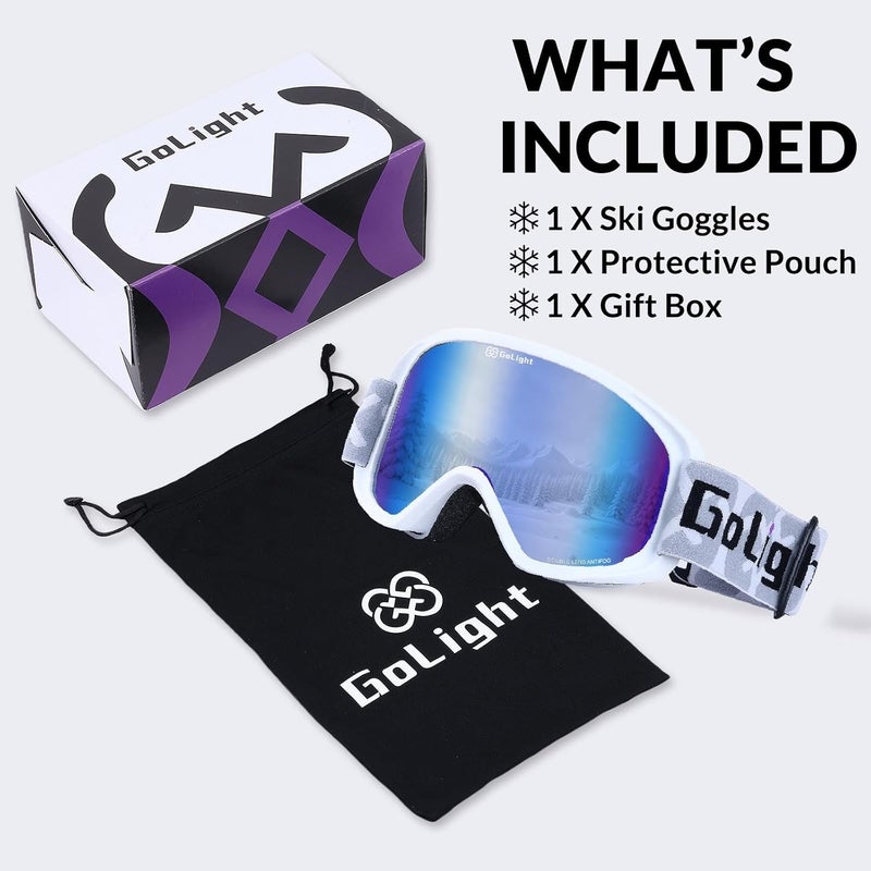 Golight Youth, Teen & Small-Face Adult Ski Goggles – Safe Fit for Small Faces, Anti-Fog Lens & UV400 Full Protection - Image 5
